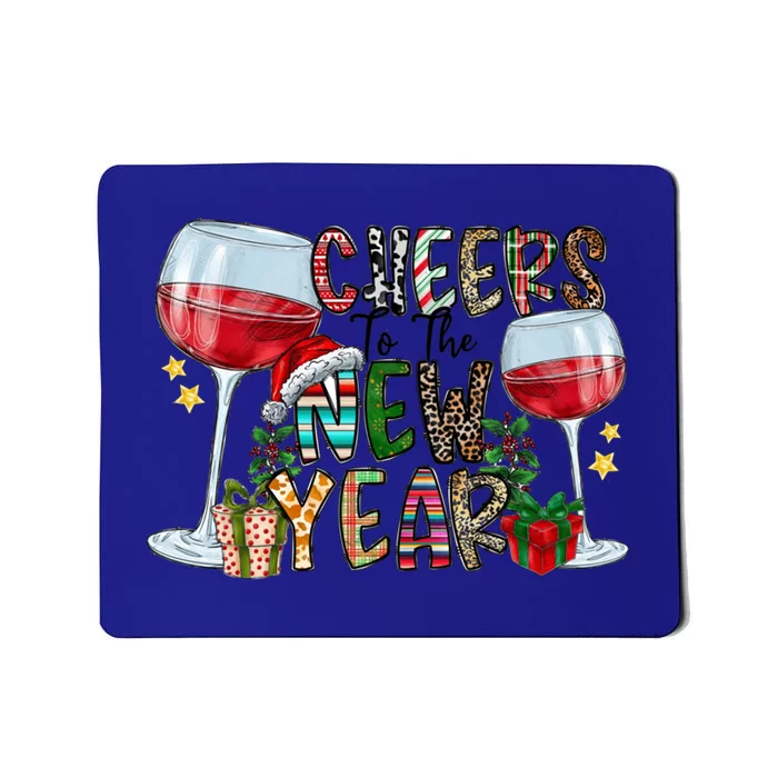 Cheers To The New Year Christmas Santa Hat Wine Lover Meaningful Gift Mousepad