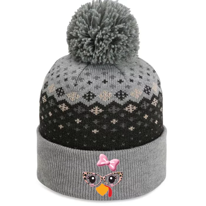 Cute Thanksgiving Turkey Girl The Baniff Cuffed Pom Beanie