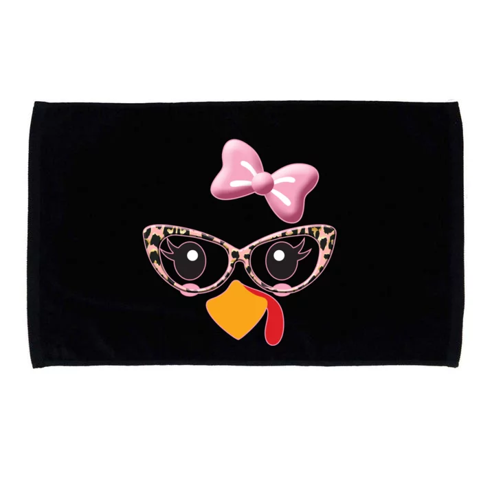 Cute Thanksgiving Turkey Girl Microfiber Hand Towel