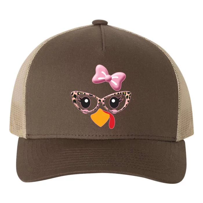 Cute Thanksgiving Turkey Girl Yupoong Adult 5-Panel Trucker Hat