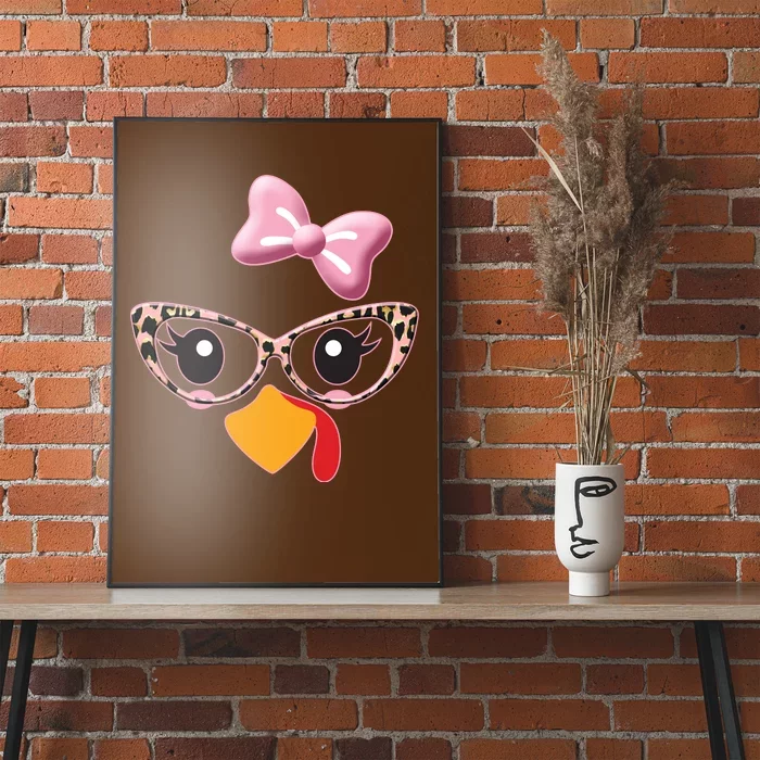 Cute Thanksgiving Turkey Girl Poster