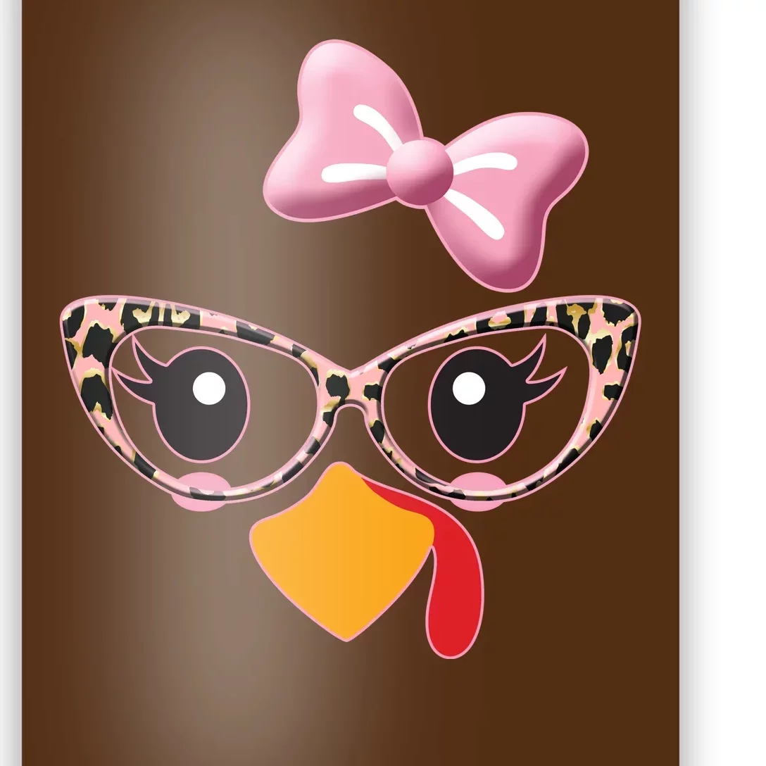 Cute Thanksgiving Turkey Girl Poster