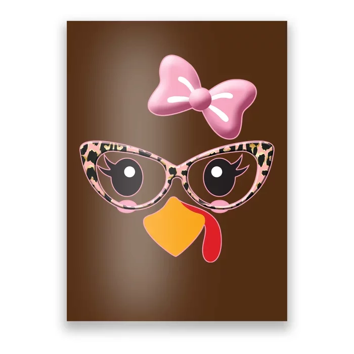 Cute Thanksgiving Turkey Girl Poster