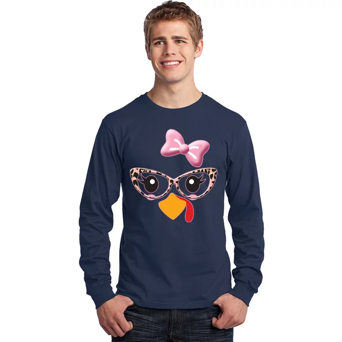 Cute Thanksgiving Turkey Girl Long Sleeve Shirt