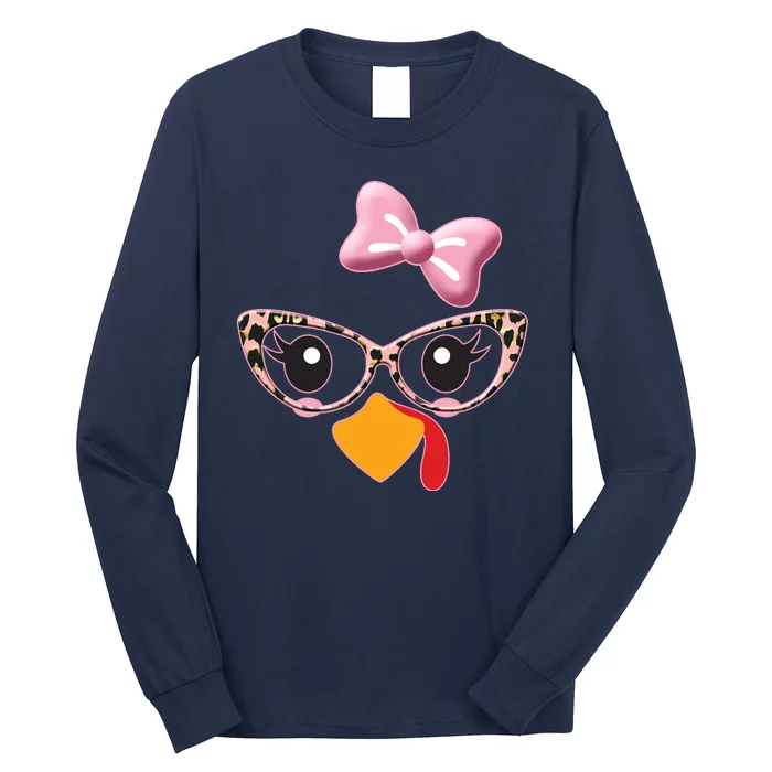 Cute Thanksgiving Turkey Girl Long Sleeve Shirt