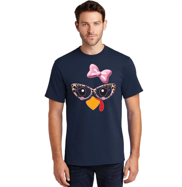 Cute Thanksgiving Turkey Girl Tall T-Shirt