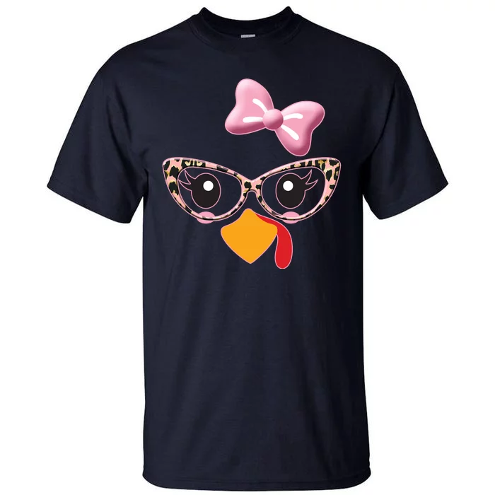 Cute Thanksgiving Turkey Girl Tall T-Shirt