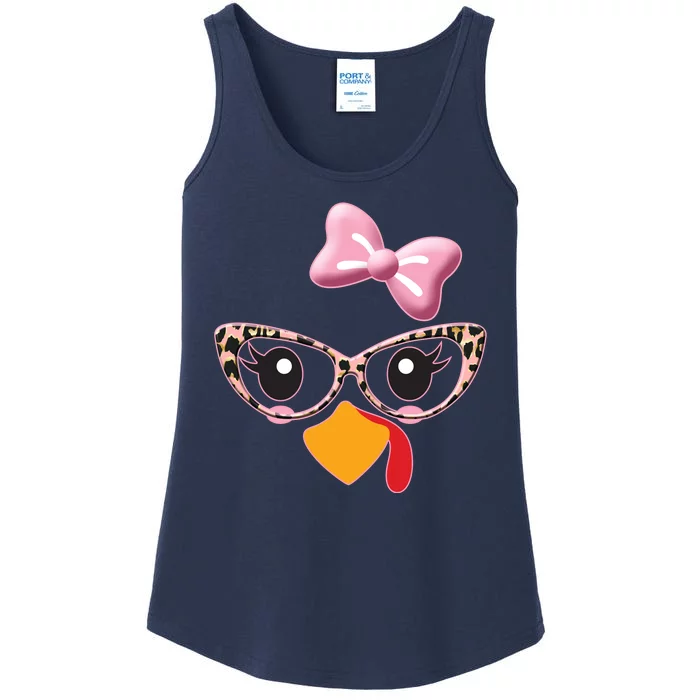 Cute Thanksgiving Turkey Girl Ladies Essential Tank