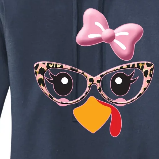 Cute Thanksgiving Turkey Girl Women's Pullover Hoodie