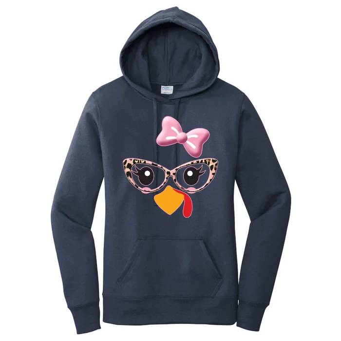 Cute Thanksgiving Turkey Girl Women's Pullover Hoodie