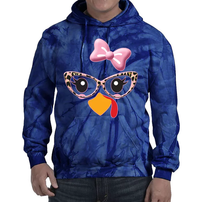 Cute Thanksgiving Turkey Girl Tie Dye Hoodie