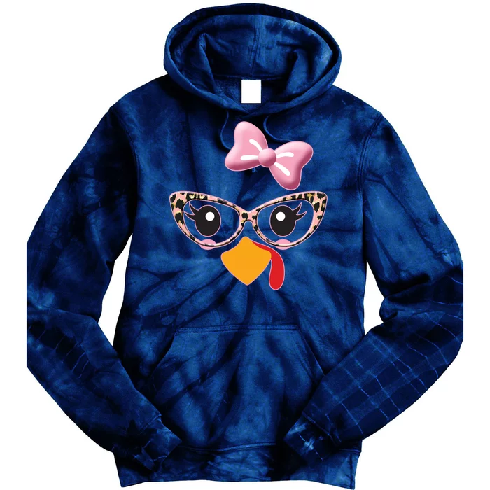 Cute Thanksgiving Turkey Girl Tie Dye Hoodie