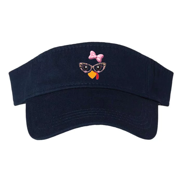 Cute Thanksgiving Turkey Girl Valucap Bio-Washed Visor