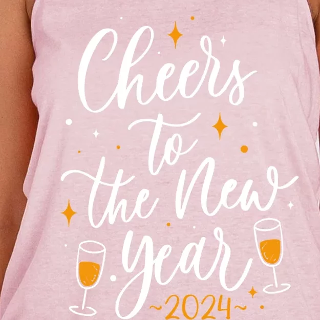 Cheers To The New Year New Year Gift Women's Knotted Racerback Tank