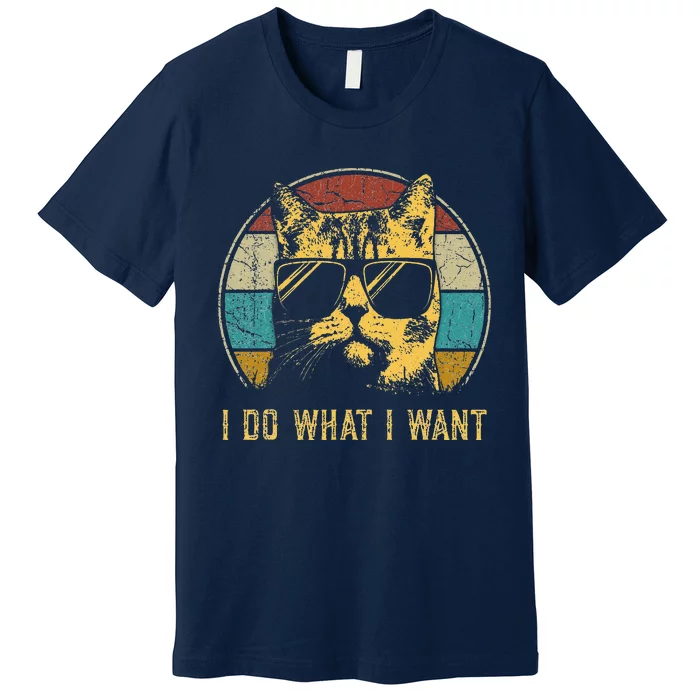 Cat Themed Tee For Women Funny I Do What I Want Cat Premium T-Shirt