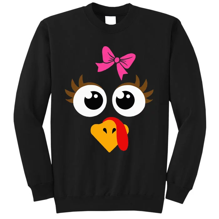 Cute Thanksgiving Turkey Face Turkey Day Sweatshirt