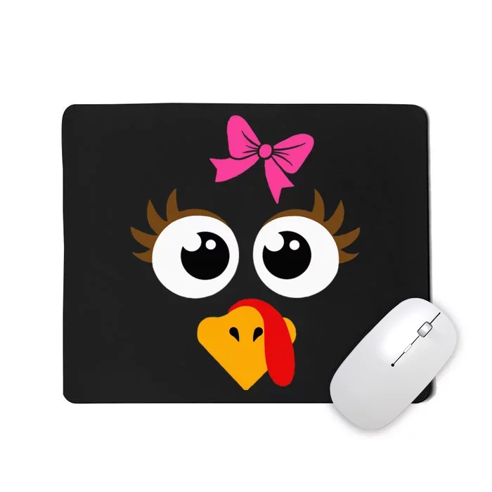 Cute Thanksgiving Turkey Face Turkey Day Mousepad