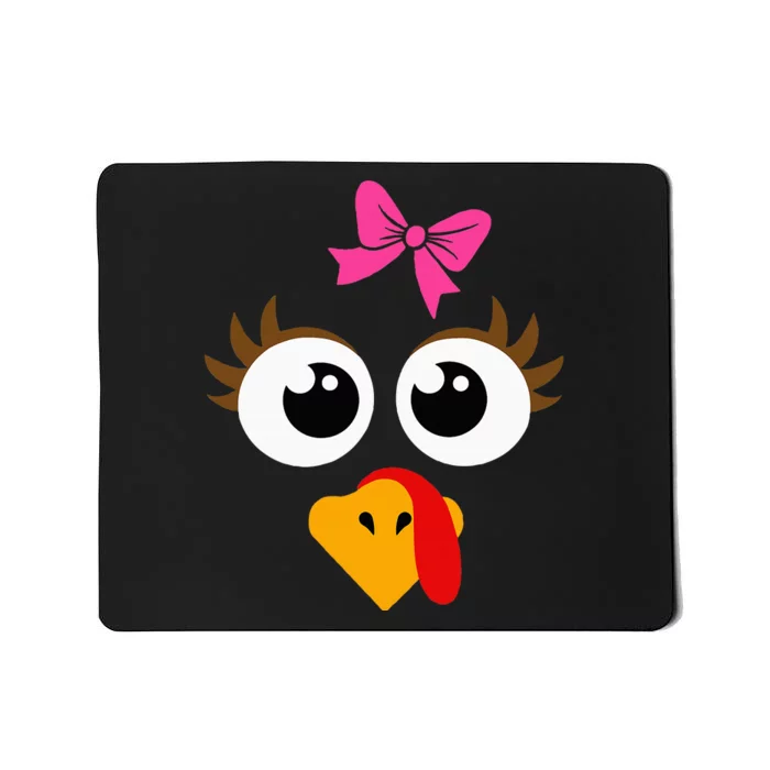 Cute Thanksgiving Turkey Face Turkey Day Mousepad