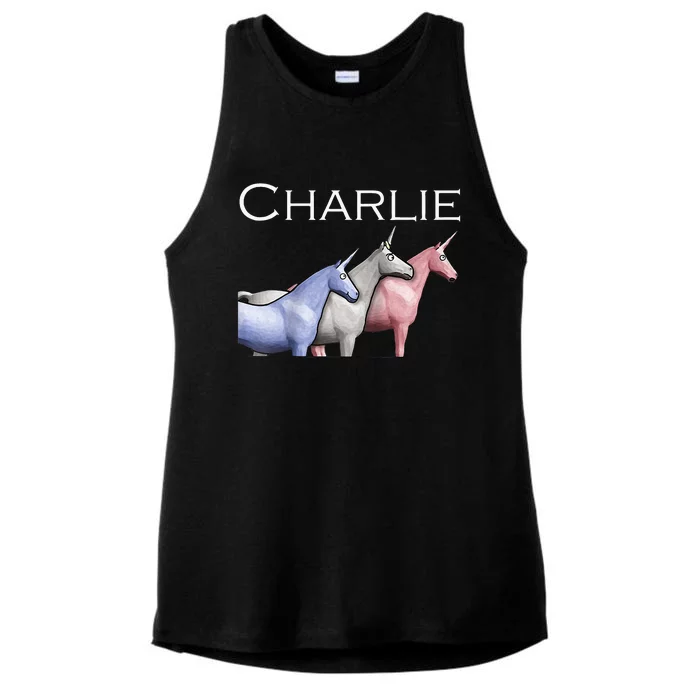 Charlie The Unicorns Shun Raglan Baseball Ladies Tri-Blend Wicking Tank