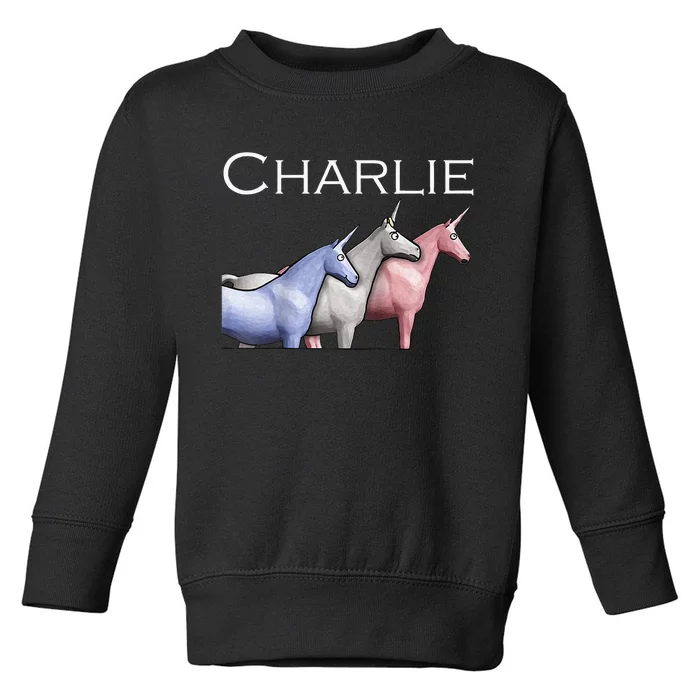 Charlie The Unicorns Shun Raglan Baseball Toddler Sweatshirt