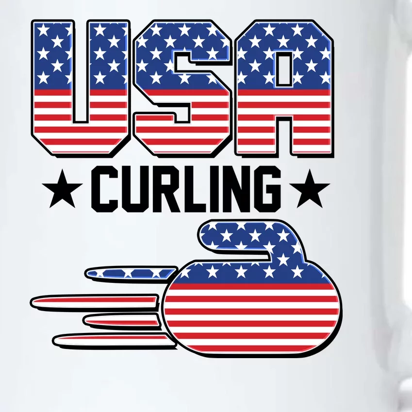 Cool Team USA Curling Flag Logo Sports Fan Black Color Changing Mug