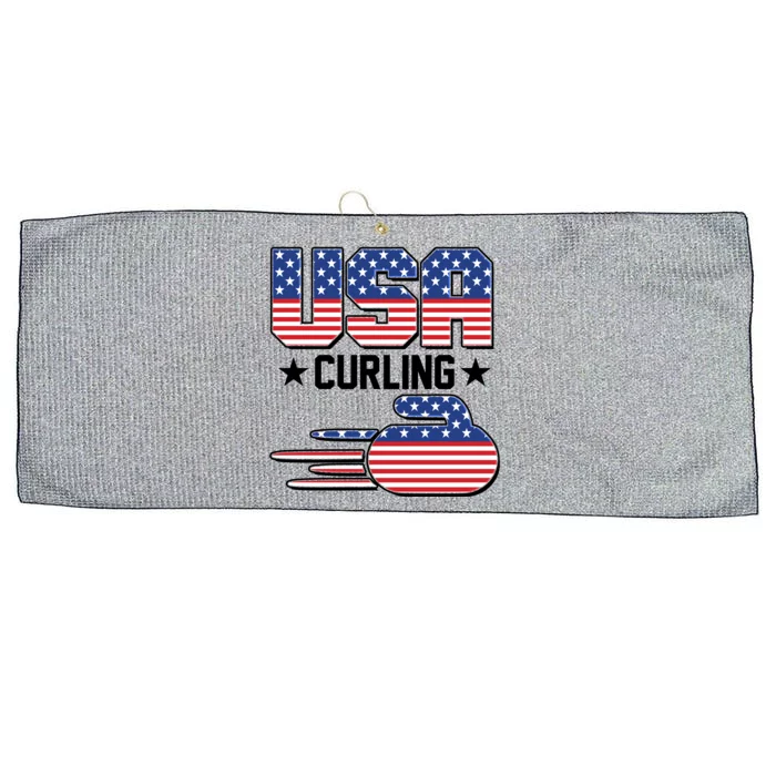 Cool Team USA Curling Flag Logo Sports Fan Large Microfiber Waffle Golf Towel