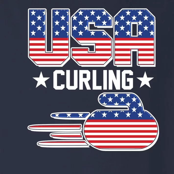 Cool Team USA Curling Flag Logo Sports Fan Toddler Long Sleeve Shirt