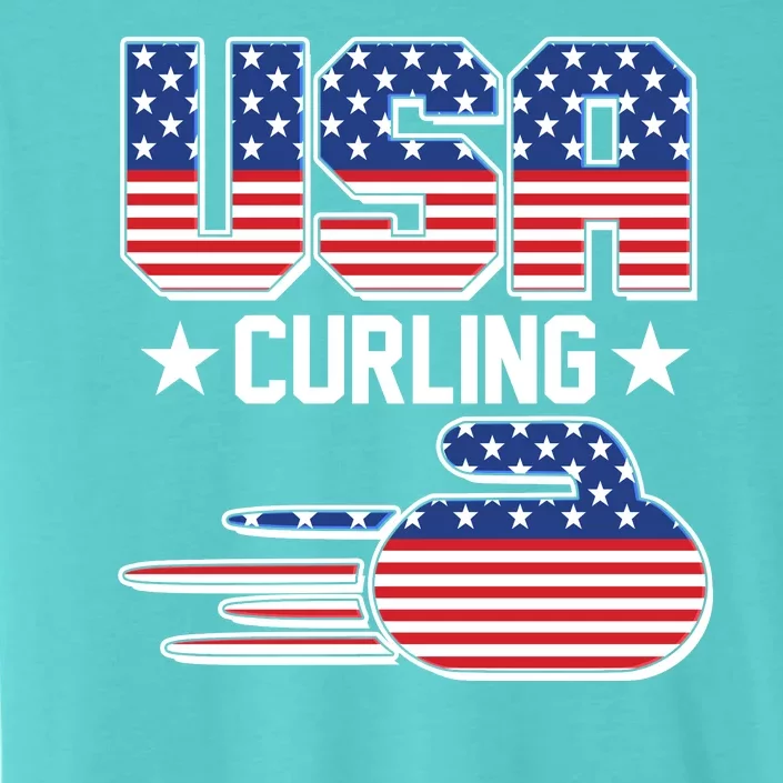 Cool Team USA Curling Flag Logo Sports Fan ChromaSoft Performance T-Shirt