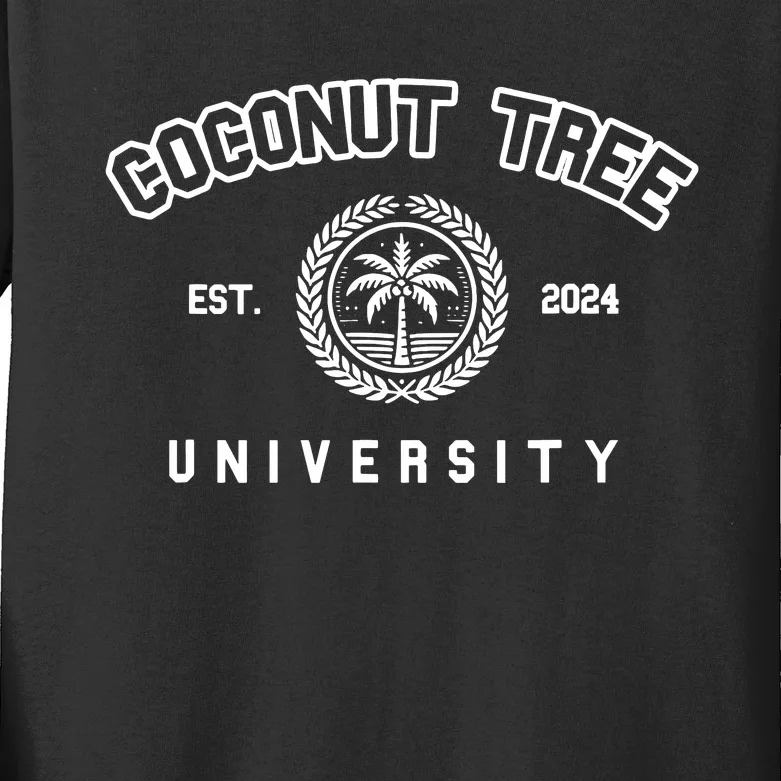 Coconut Tree University Coconut Tree Kamala Harris Meme Kids Long Sleeve Shirt