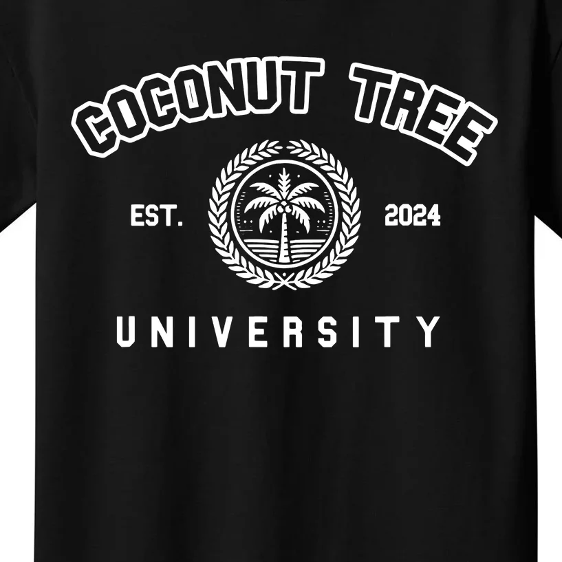 Coconut Tree University Coconut Tree Kamala Harris Meme Kids T-Shirt