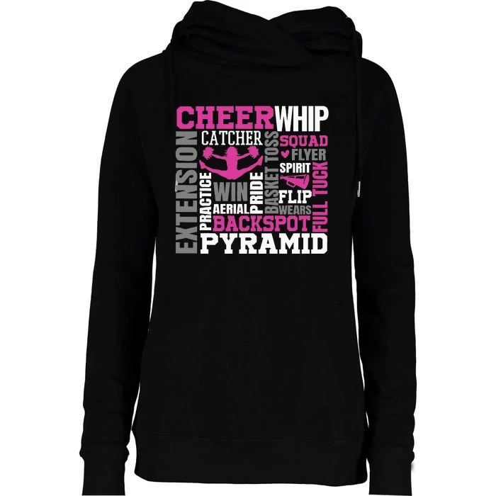 Cheer Terms Used in Cheerleading Womens Funnel Neck Pullover Hood