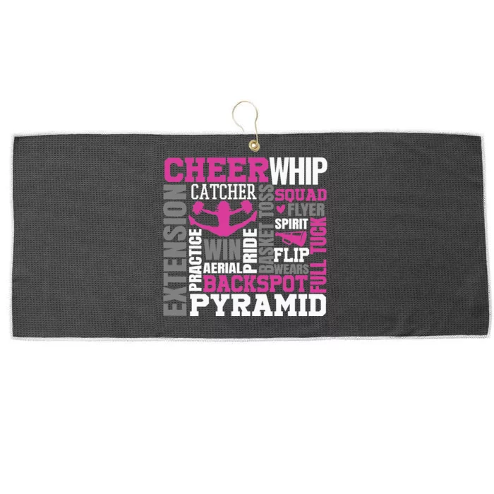 Cheer Terms Used in Cheerleading Large Microfiber Waffle Golf Towel