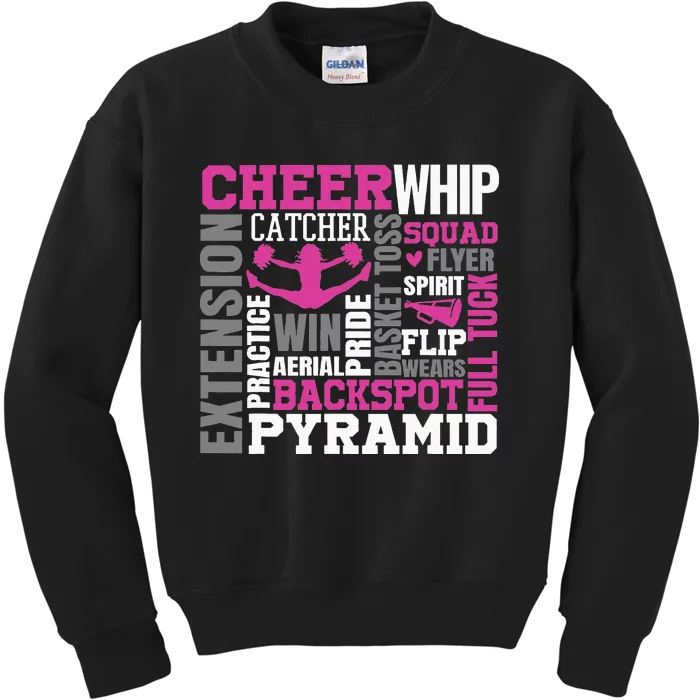 Cheer Terms Used in Cheerleading Kids Sweatshirt