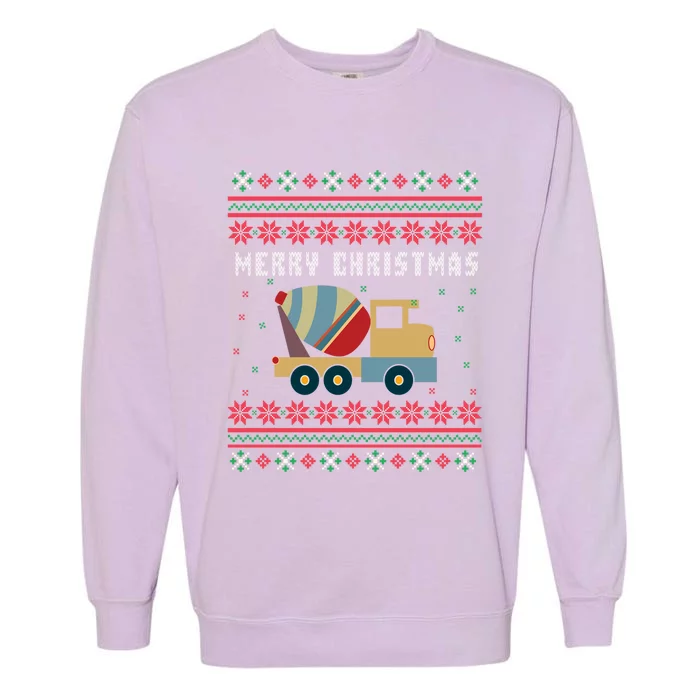 Cet Truck Ugly Christmas Gift Idea Gift Garment-Dyed Sweatshirt