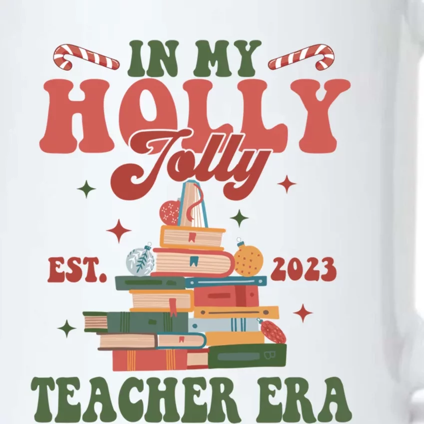 Christmas Teacher Vibes In My Holly Xmas Jolly Teacher Era Cool Gift Black Color Changing Mug