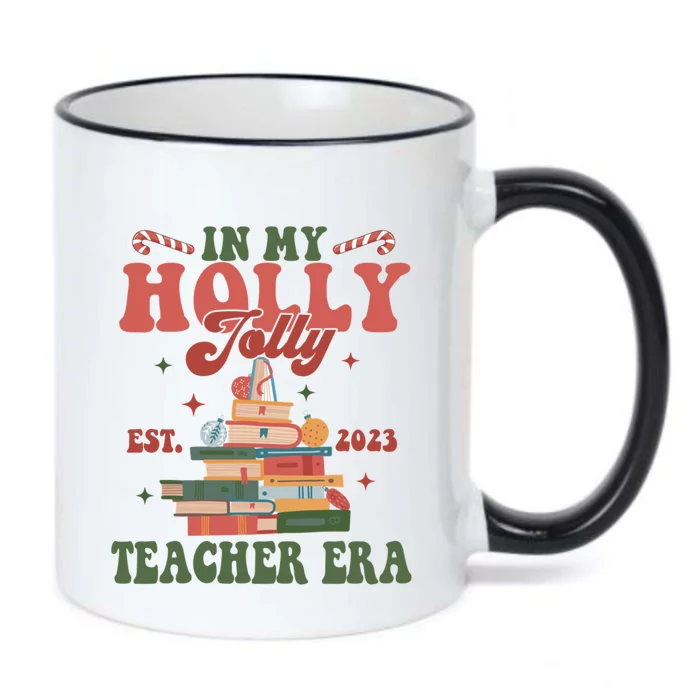 Christmas Teacher Vibes In My Holly Xmas Jolly Teacher Era Cool Gift Black Color Changing Mug