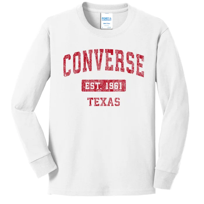 Conversetexas Tx Vintage Sports Kids Long Sleeve Shirt