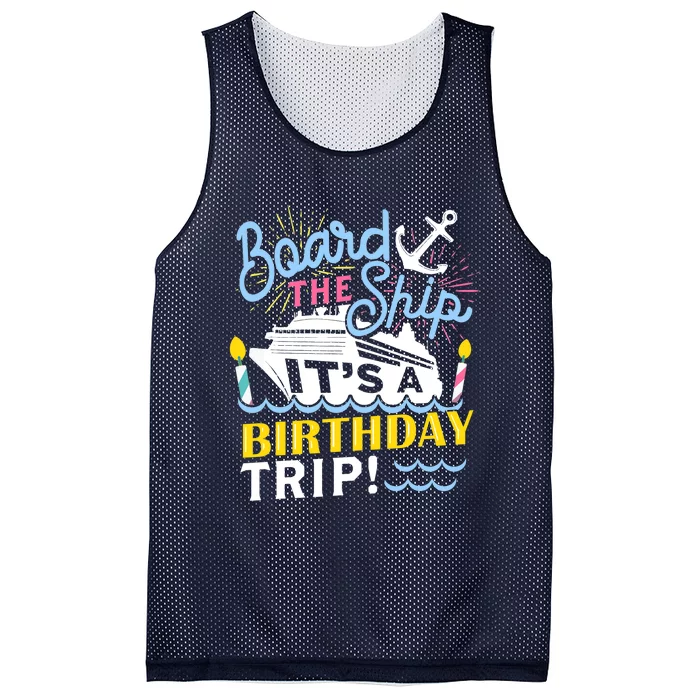 Cruise Trip Vacation Gift - Birthday Cruise Mesh Reversible Basketball Jersey Tank