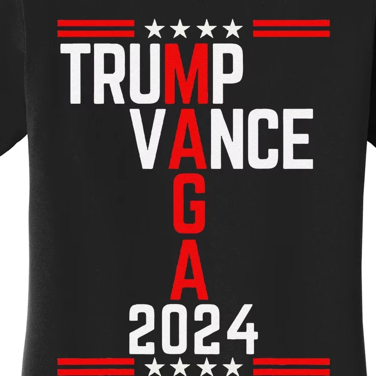 Classic Trump Vance 2024 Retro Stripe Trump Jd Vance Maga Women's T-Shirt