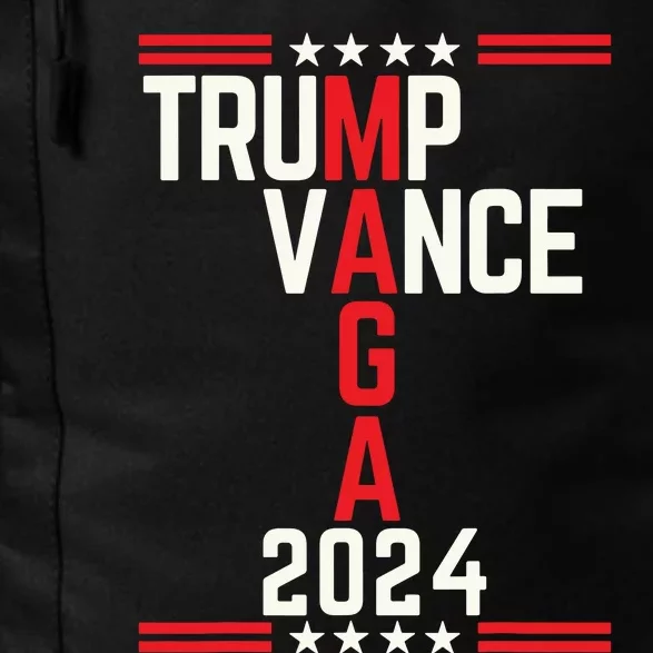 Classic Trump Vance 2024 Retro Stripe Trump Jd Vance Maga Daily Commute Backpack