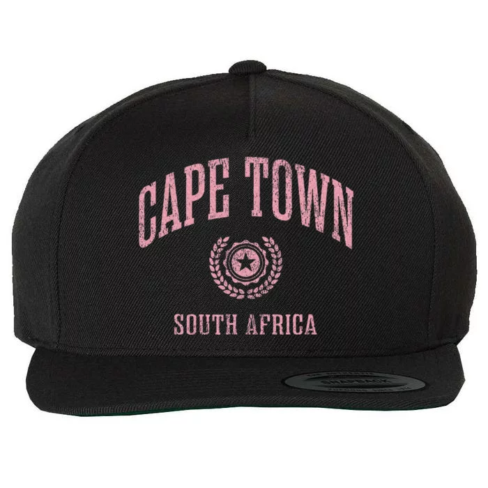 Cape Town Vintage College Sports Design Wool Snapback Cap