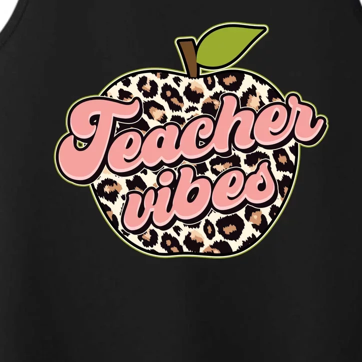 Cute Teacher Vibes Leopard Print Apple Performance Tank