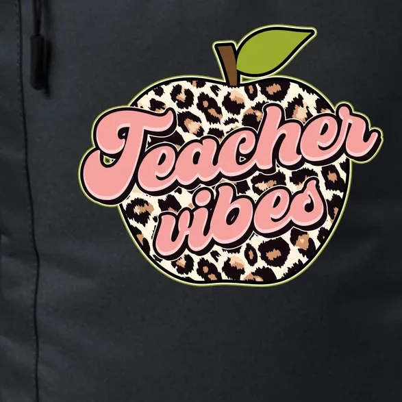 Cute Teacher Vibes Leopard Print Apple Daily Commute Backpack