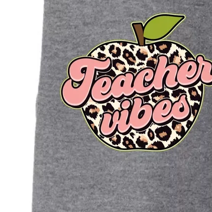 Cute Teacher Vibes Leopard Print Apple Doggie 3-End Fleece Hoodie