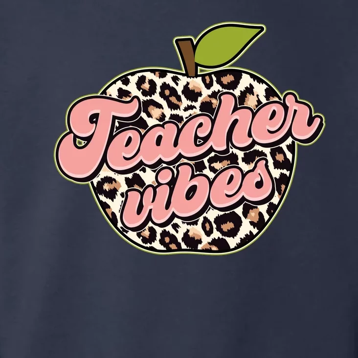 Cute Teacher Vibes Leopard Print Apple Toddler Hoodie