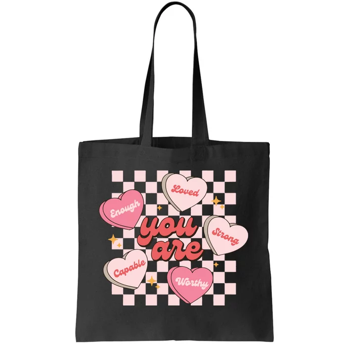 Cute Teacher Valentine Retro Heart Tote Bag