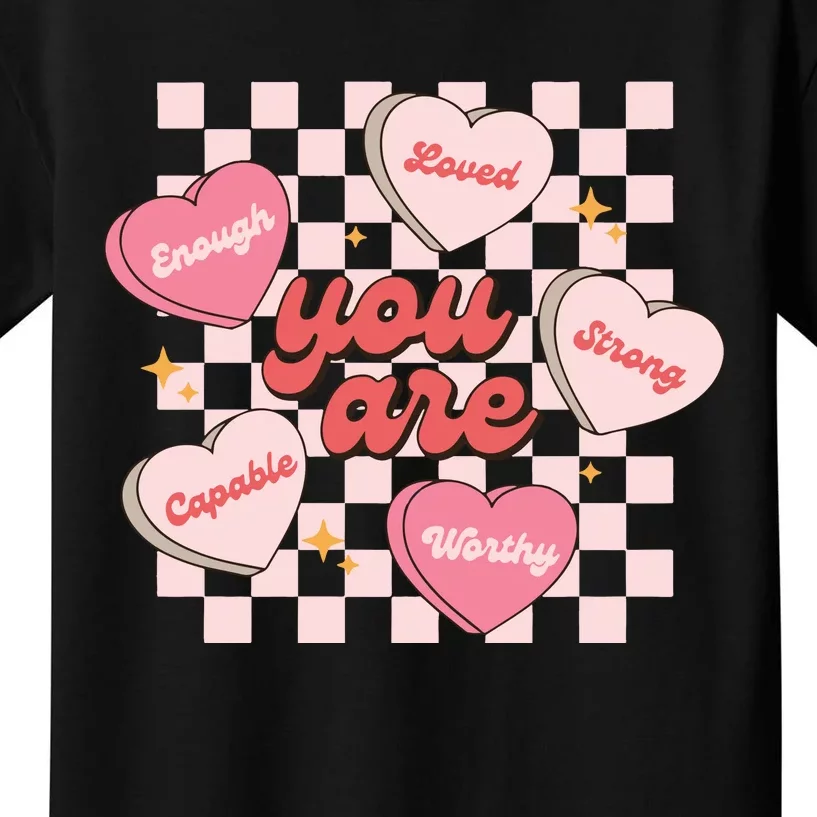 Cute Teacher Valentine Retro Heart Kids T-Shirt