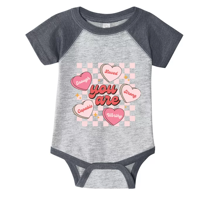 Cute Teacher Valentine Retro Heart Infant Baby Jersey Bodysuit