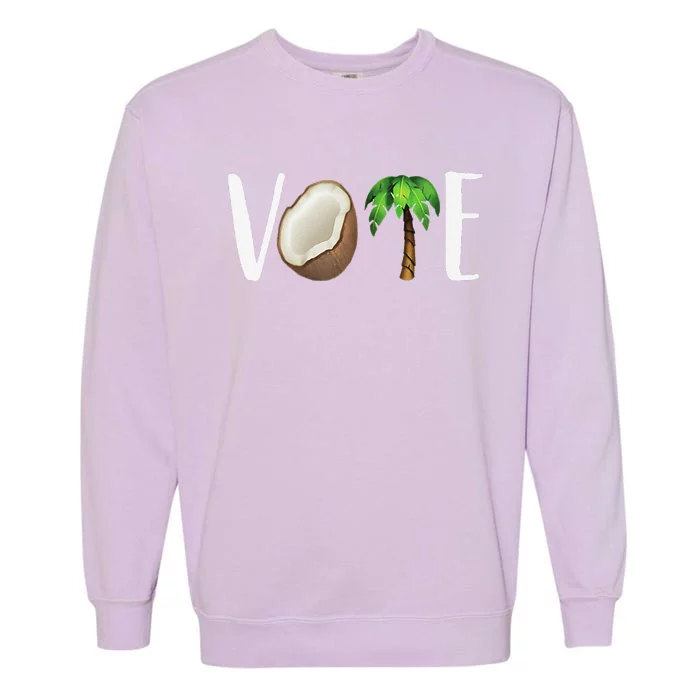 Coconut Tree Vote Funny Kamala Garment-Dyed Sweatshirt