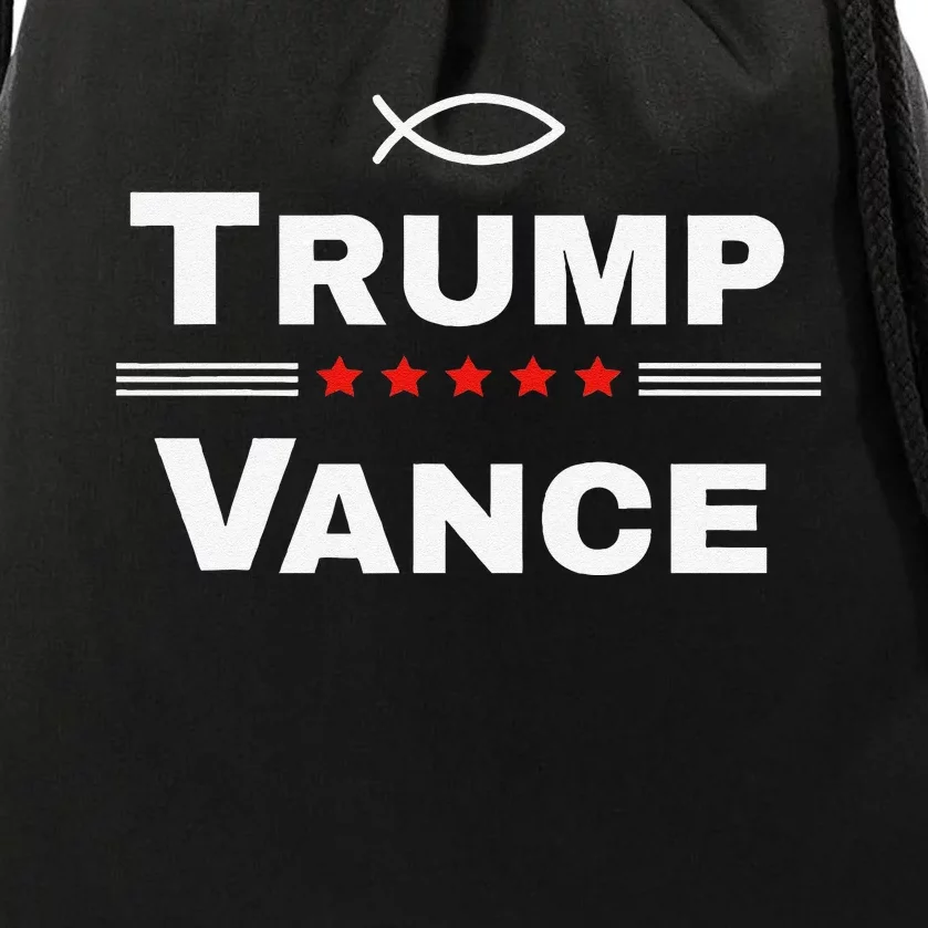 Christian Trump Vance 24 Campaign Drawstring Bag